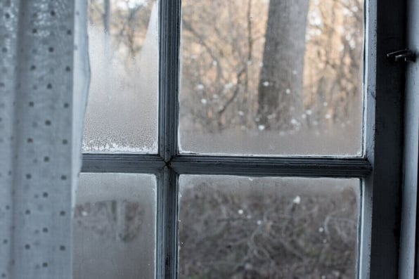 Condensation on the window of a home