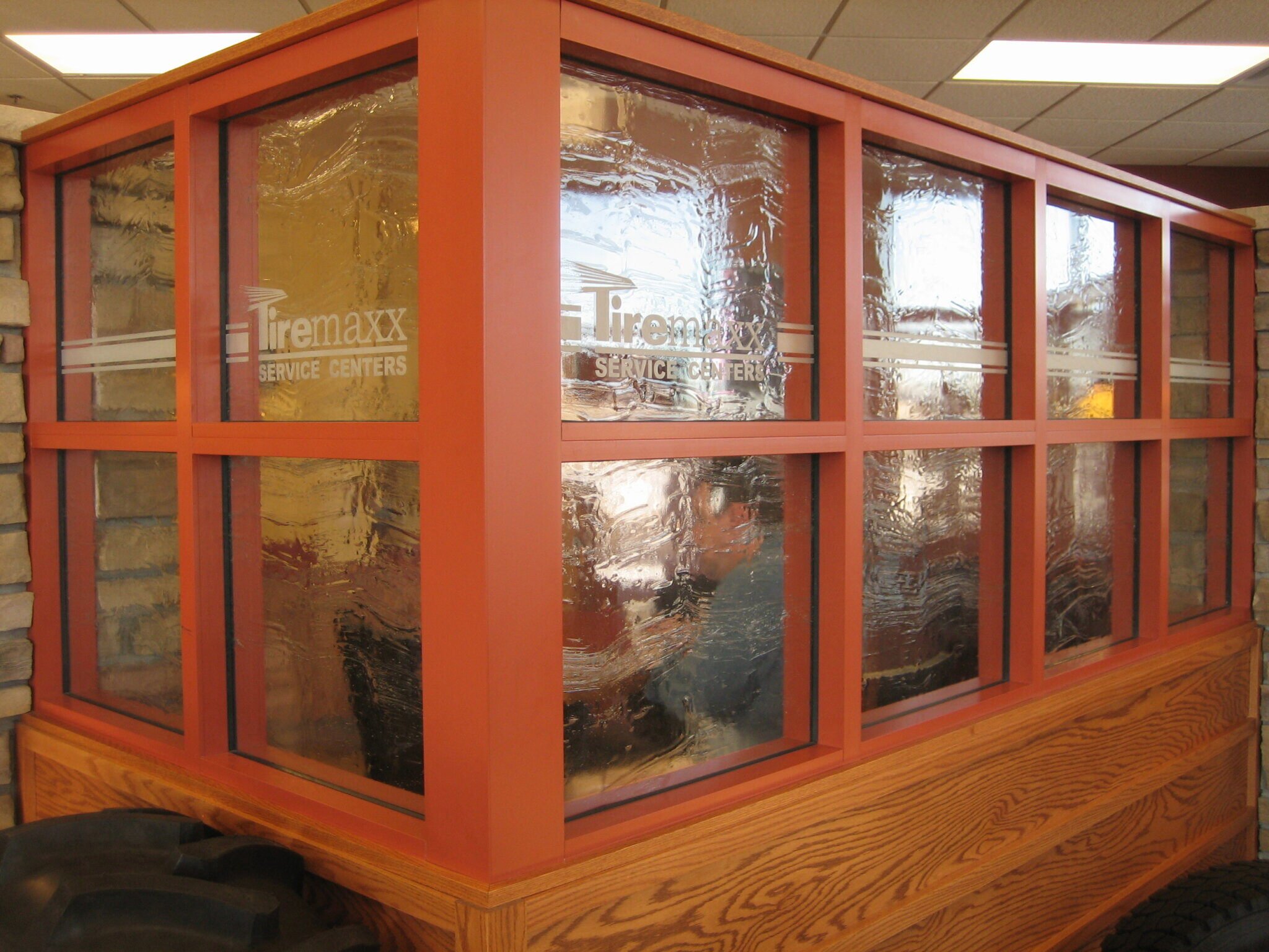 Office Windows with Pattern Glass